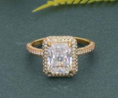 Shop Dazzling Moissanite Rings Today with Exclusive Discount