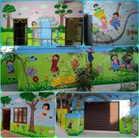 Play School Cartoon Wall Painting From Hyderabad
