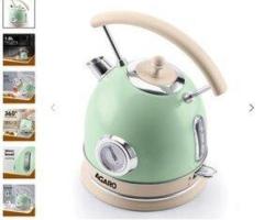 Regency Vintage 1.8L Electric Kettle with Temp Gauge & Auto Shut-Off, Green