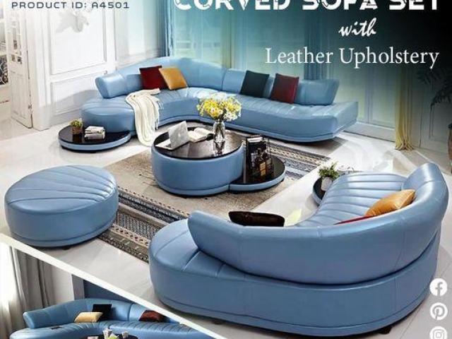 Leather sofa set