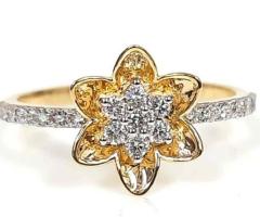Diamond Ring In Yellow Gold With Lab Certified Diamond
