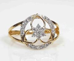 Diamond Ring In Yellow Gold With Lab Certified Diamond at Prabhakar Djewels PVT LTD.
