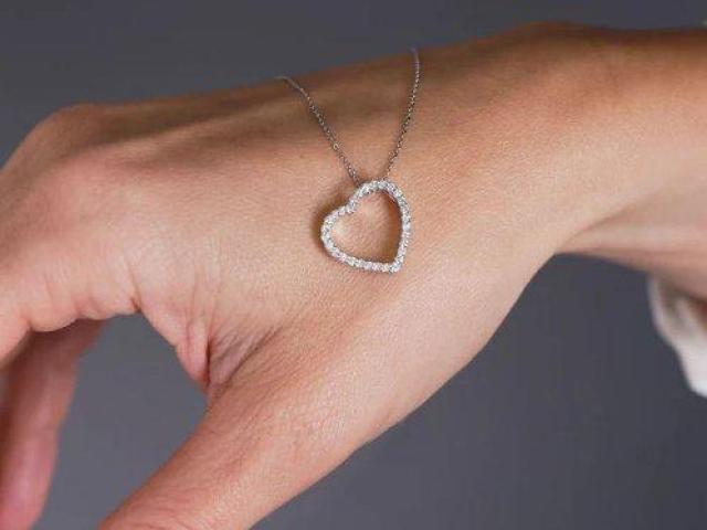 Slanted Heart Diamond Statement Necklaces by Layla Diamonds.