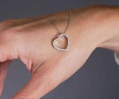 Slanted Heart Diamond Statement Necklaces by Layla Diamonds.