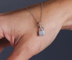 Primium Quality Padlock Diamond Statement Necklaces in London