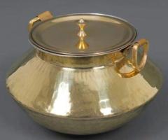 Artisanal Brass Handi with Lid – Authentic Biryani Vessel
