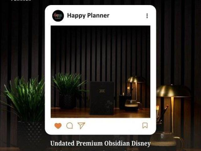 Undated Premium Obsidian Disney Mickey Mouse Book Bound Planner