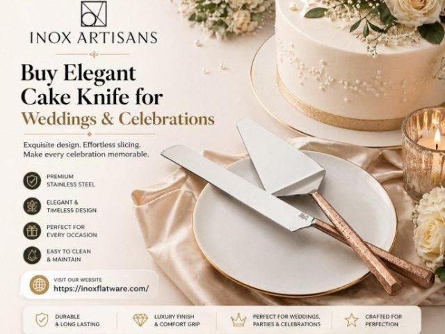Buy Elegant Cake Knife for Weddings & Celebrations | Inox Artisans