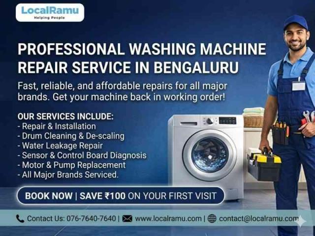 Expert Washing Machine Repair Service in Bengaluru with LocalRamu Services