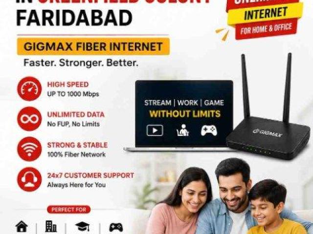 Broadband in Greenfield Colony Faridabad  Gigmax  Fiber Internet  Connection