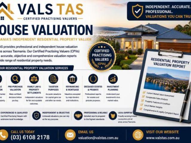 House Valuation Tasmania – Independent Residential Property Valuer Services