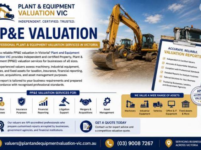 PP&E Valuation – Professional Plant & Equipment Valuation Services in Victoria