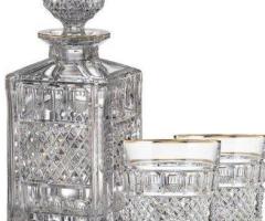 Whiskey Tumblers Crystal | Jessie Gold Finish Set