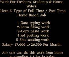 Home Based Computer Typing job, Home Based Data Entry Operator, Data Entry
