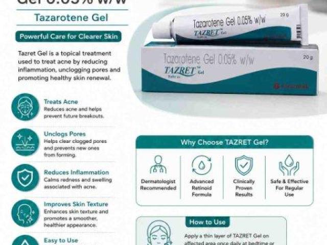 Buy Tazret Gel (Tazarotene) | Acne & Skin Care Solution | Onlinegenericmedicine