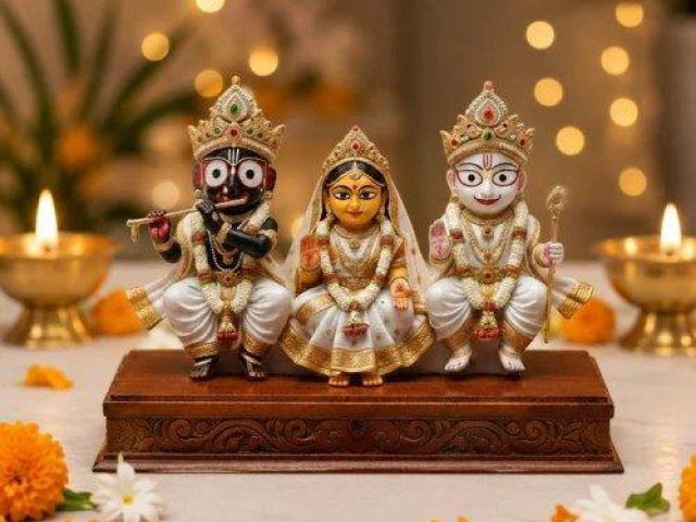 Premium Jagannath Subhadra Balabhadra Idol Set | Shri Prasadam