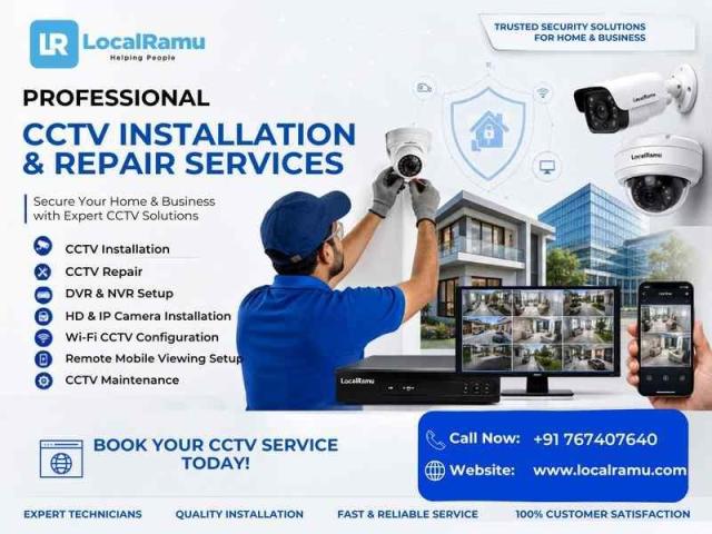 Secure your home and office with localramu's cctv installation and repair service in bengaluru