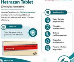 Hetrazan Tablet | Diethylcarbamazine for Filariasis Treatment