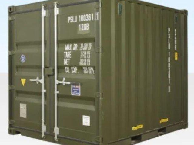 10ft Shipping Container for Sale (ONE TRIP) GREEN (RAL 6007)