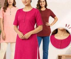 Round-Neck Kurti for Women – Plain, Polished Look