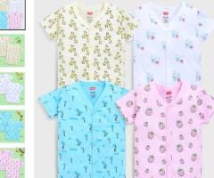 Baby Boys & Girls 100% Cotton Jhabla Set – Half Sleeves, Soft & Breathable – Pack of 4