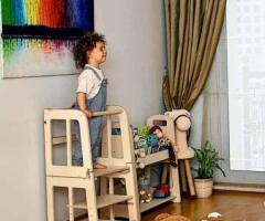 Foldable Learning Tower for Safe, Compact & Adjustable Step
