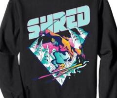 Shred Shirt Vintage Freestyle Ski 80s Costume Retro Skiing Sweatshirt